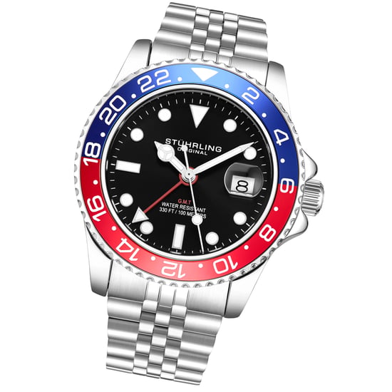 Rood en blauw “Meridian GMT” Kwarts 42mm - Image 2