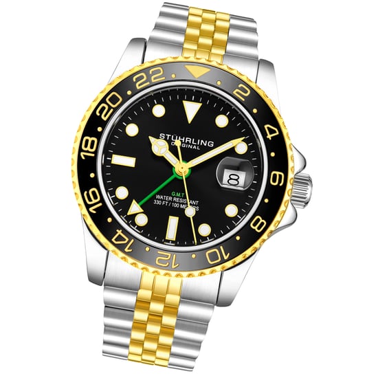 Zwart en geel “Meridian GMT” Kwarts 42mm - Image 2