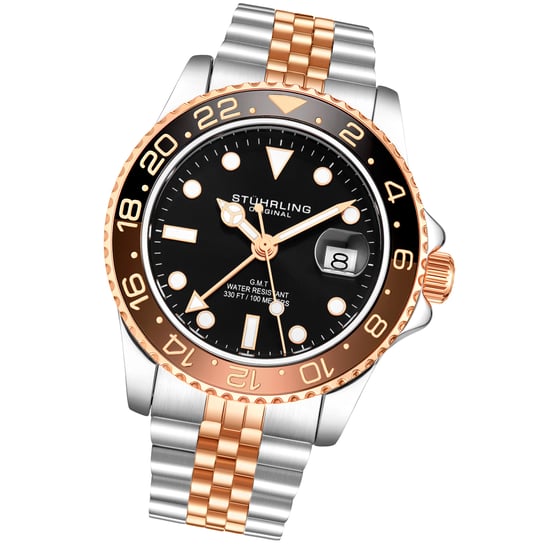 Zwart en roségoud “Meridian GMT” Kwarts 42mm - Image 2
