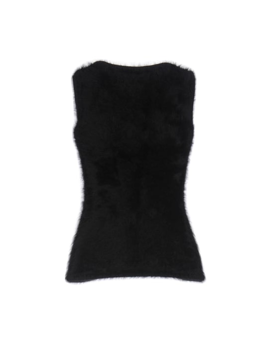 Dsquared2 Black Angora Sleeveless Knit