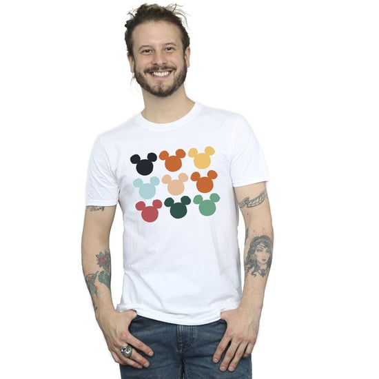 Disney Mens Mickey Mouse Heads Square T-Shirt (White)