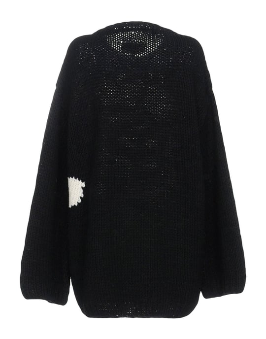 MM6 Maison Margiela Black Wool Floral Design Jumper