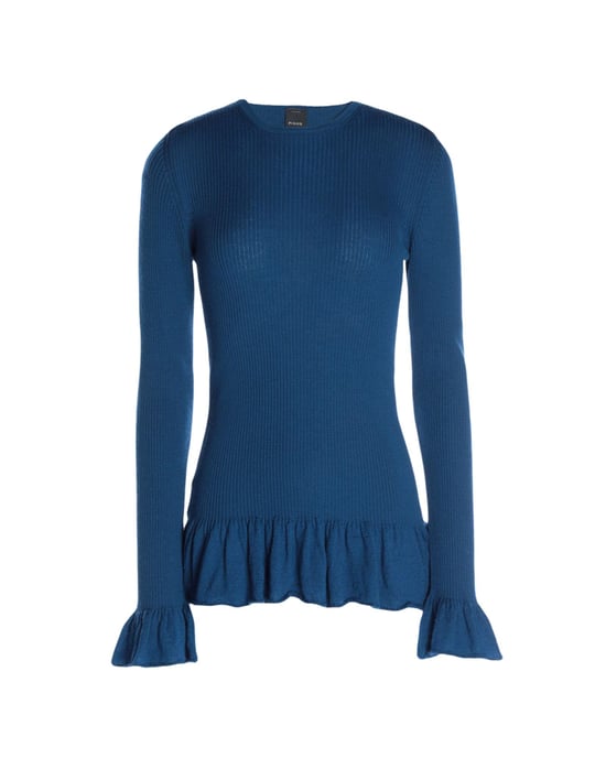 Pinko Blue Wool Ruffle Jumper