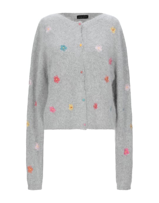 Roberto Collina Light Grey Angora Knit Cardigan