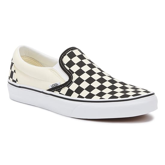 Vans Classic Slip-On Unisex Zwart Wit Checkboard Canvas Skate Trainers - Image 2