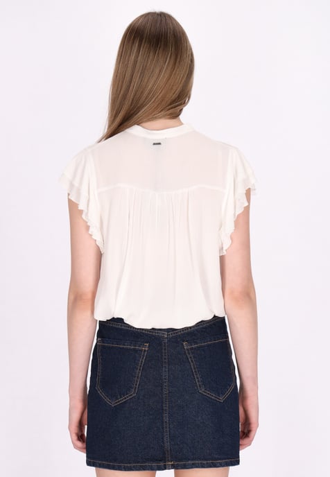 Dreimaster Blouse Dames wolwit - Image 4