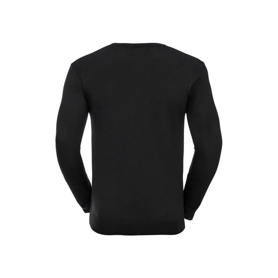 Russell Collection Heren Sweatshirt Katoen Acryl V Hals (Zwart) - Image 2