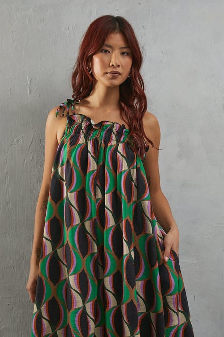Viscose One Shoulder Midi Sundress