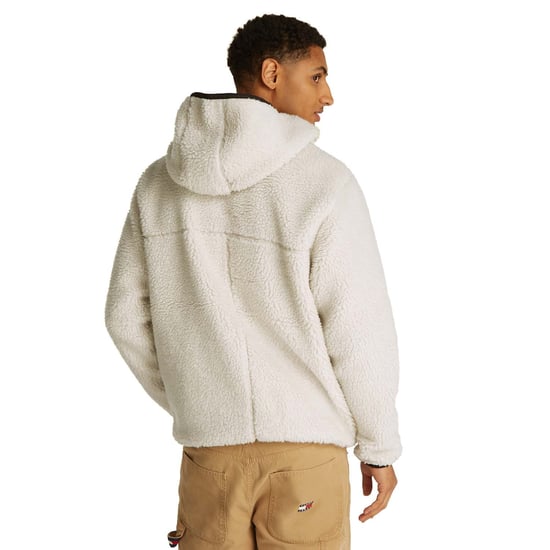 Men's Tommy Hilfiger Regular Badge Teddy Cardigan in Cream