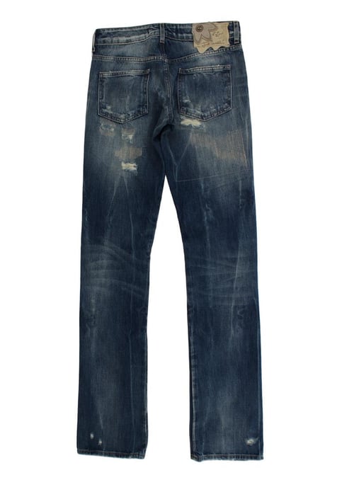 Cavalli Dames Blauwe Was Torn Katoenen Rechte Jeans - Image 2
