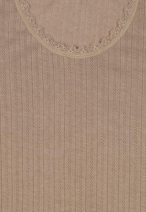 Dames 2-pack Thermische Pointelle Korte Mouw Tops in Beige - Image 2
