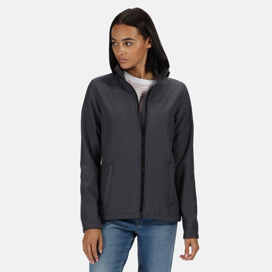 Regatta Womens/Ladies Ablaze Printable Soft Shell Jacket (Seal Grey/Black)