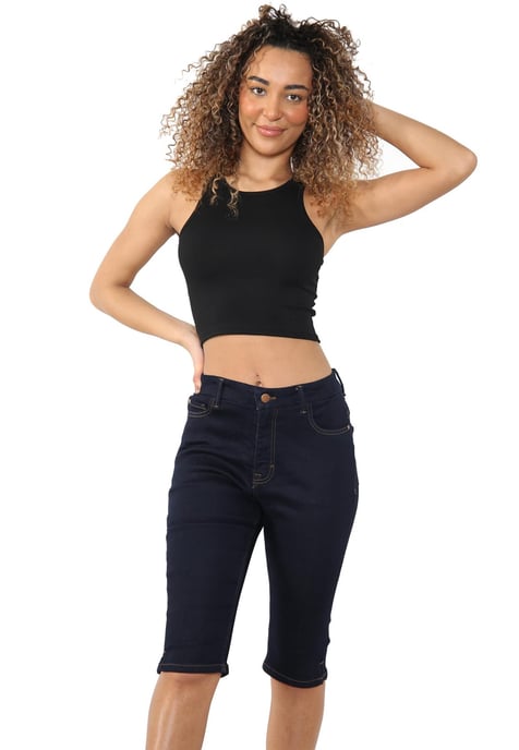 MYT Magic Shaping denim shorts met hoge taille, indigo voor dames - Image 6
