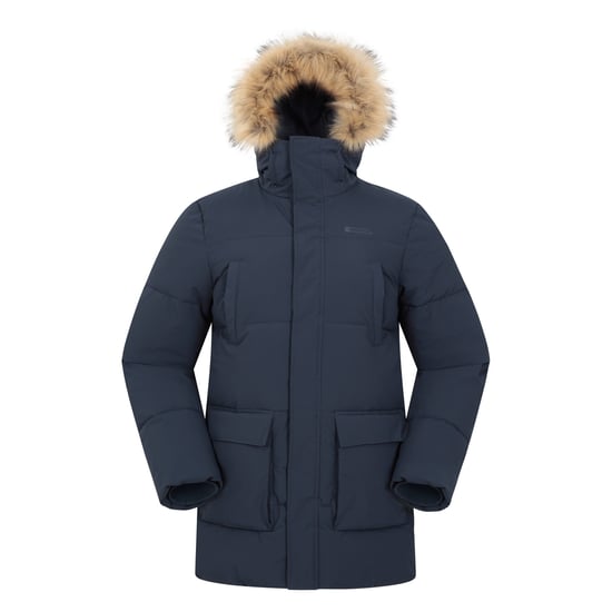 Mountain Warehouse Waterafstotende gewatteerde parka voor heren (Marine) - Image 1