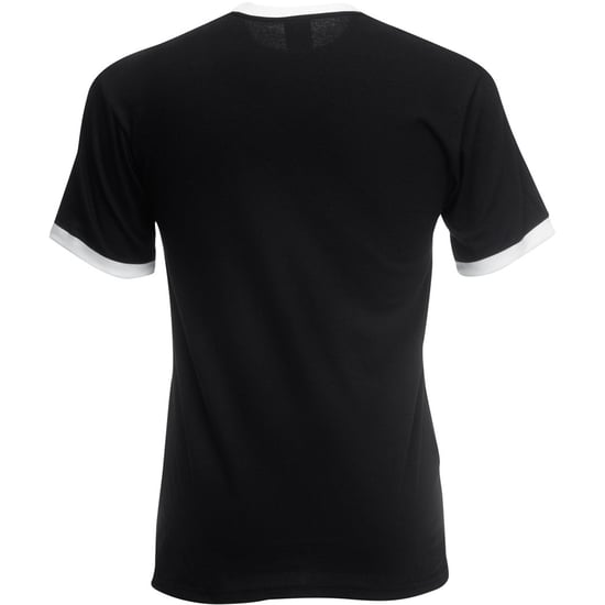 Fruit Of The Loom Heren Ringer T-shirt met korte mouwen (Zwart/Wit) - Image 2