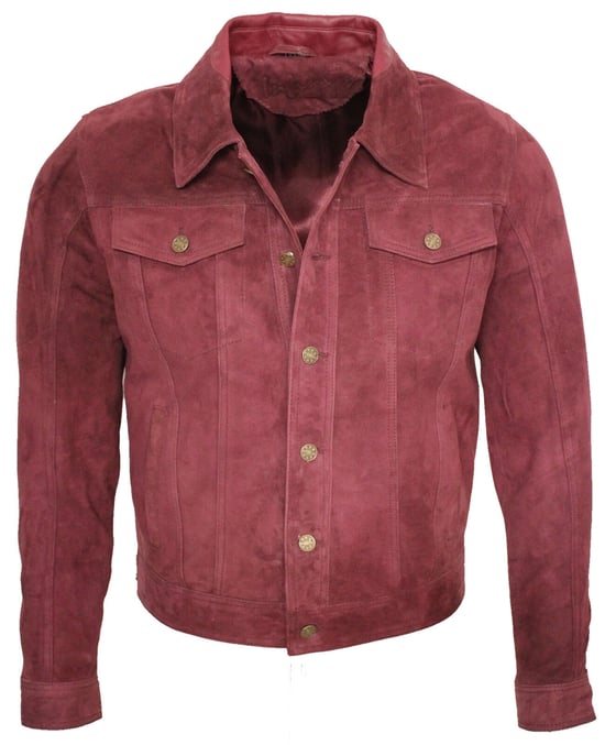 Trucker jeans jacket from goat suede