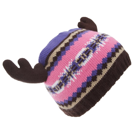 FLOSO Kinderen/Kinderen Fairisle Moose Winter Beanie Hat Met Antlers (Roze/paars) - Image 1