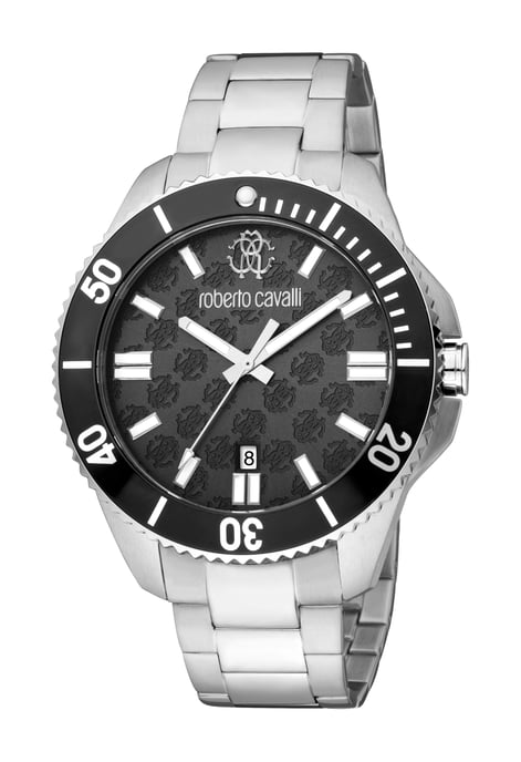 RC5G013M0085 Roberto Cavalli Mens Quartz Stainless Steel Black 10 ATM 44 mm Watch