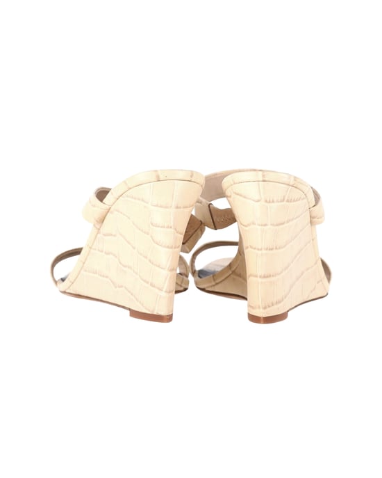 Diane Von Furstenberg Vivienne Wedge Sandalen met Krokodillenprint in Beige Leer - Image 4