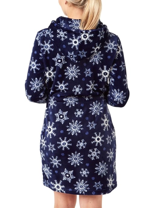 Snowflake Fleece Hooded Robe