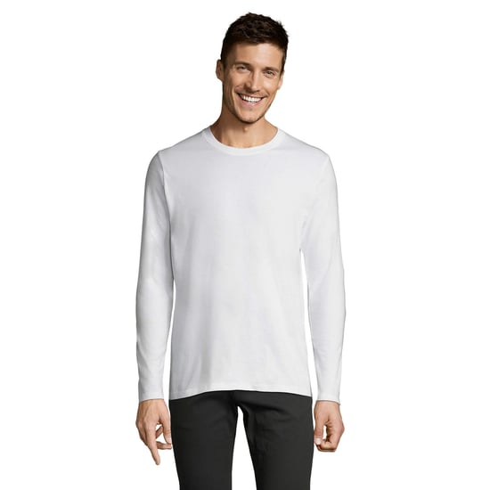SOLS Heren Imperial Katoenen T-shirt met lange mouwen (Wit) - Image 1