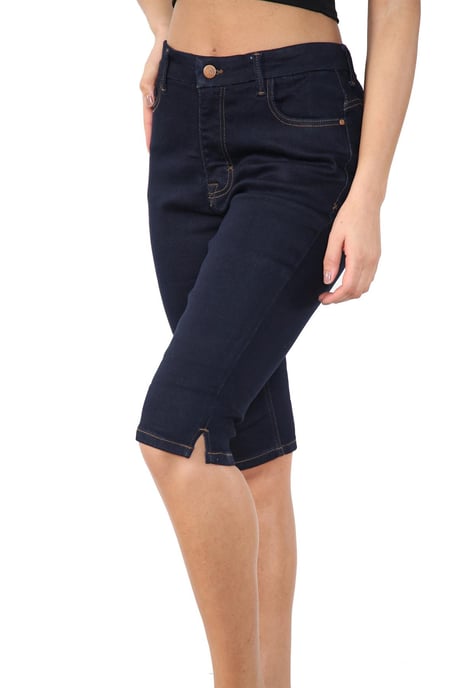 MYT Magic Shaping denim shorts met hoge taille, indigo voor dames - Image 3