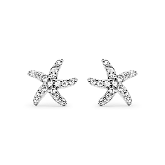 Luxenter oorbellen, met lamya schroefsluiting in 925 sterlingzilver en gerhodineerd, glanzend zirkonia - Image 1