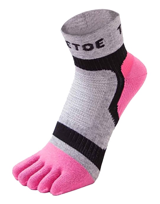 TOETOE - Heren & Dames Ademend Sport Lichtlopende Low Cut Teensokken - Roze - Image 1