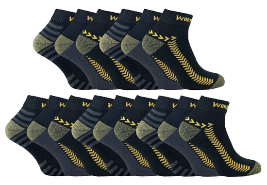 Sock Snob - 15 Paar Heren RJM Korte Werkkousen | Versterkte Enkelsokken met Hiel - 15 Paren - Image 1
