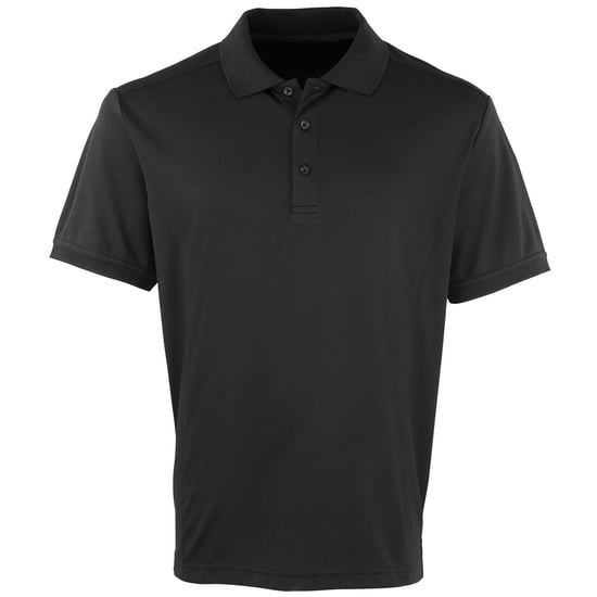 Premier Heren Coolchecker Pique korte mouw Polo T-Shirt (Zwart) - Image 1