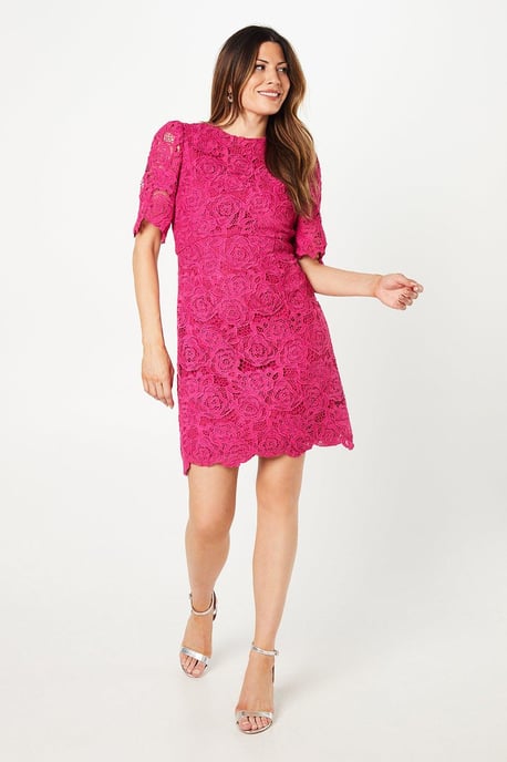 Occasion Corded Lace Shift Dress - Image 2