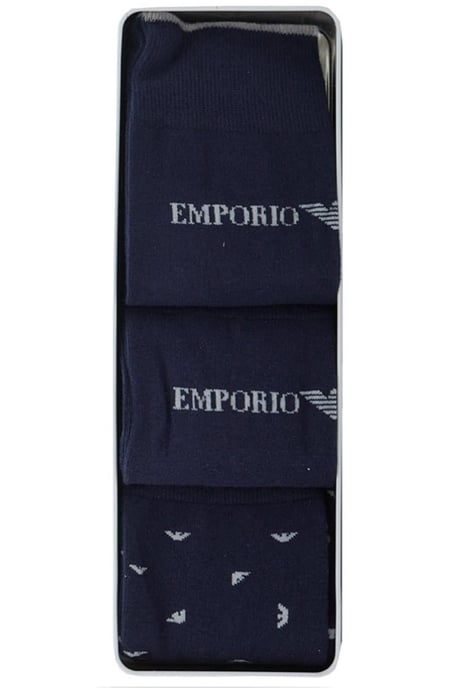 Emporio Armani Heren 3 paar sokken Gift Set in Navy - Image 4