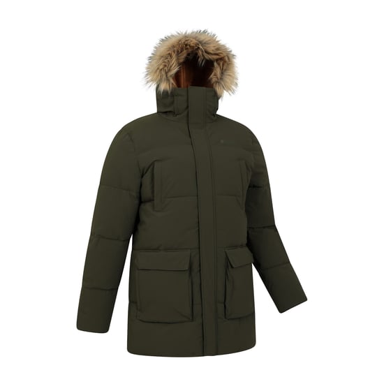 Mountain Warehouse Waterafstotende gewatteerde parka voor heren (Kaki Groen) - Image 3