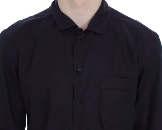 Dolce & Gabbana Men's Purple Striped Cotton Pajama Lounge Shirt