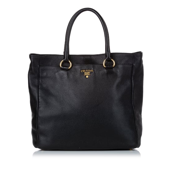 Vintage Prada Vitello Daino Satchel Black