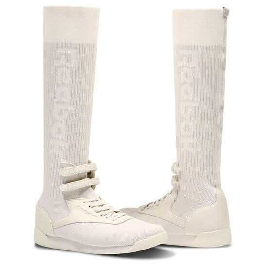 Reebok Classic Freestyle Hi Ultraknit Womens Trainers Slip On Shoes White BS8666