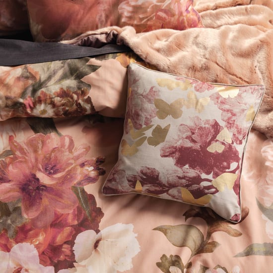 Linen House Flora Foil Printed Floral Cushion Cover