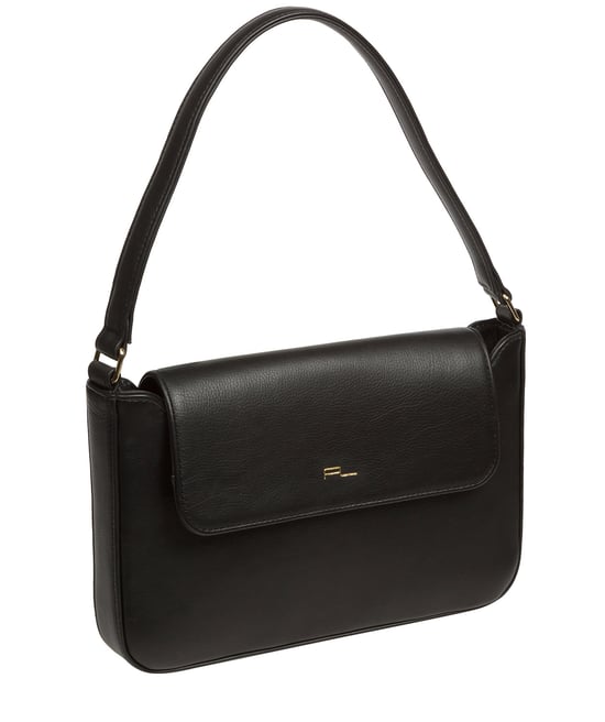 Olivia' Black Nappa Leather Evening Bag