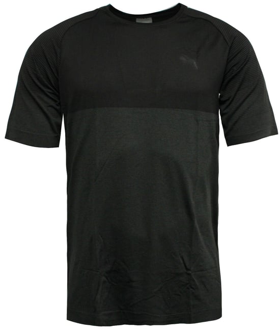 Puma Mens Pace evoKnit Fitness Training T-Shirt Top Black Grey 575037 01 RW83