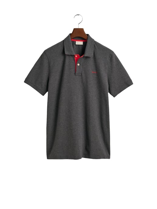 GANT regular fit rugger met korte mouwen in contrast piqué - Image 5