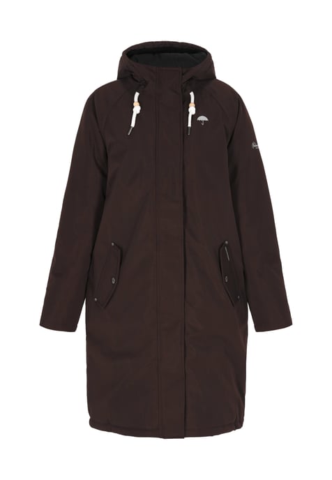Schmuddelwedda Winter parka Dames donkerbruin - Image 1