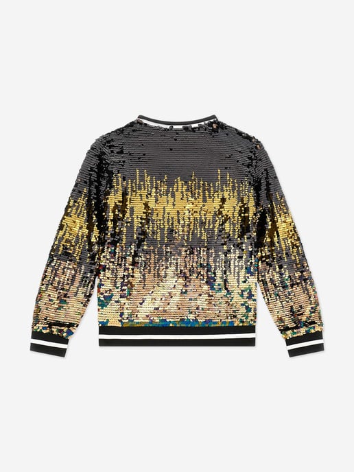 Guess Girls Sequinned Sweatshirt in Black