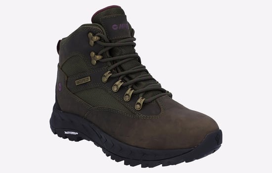 Hi-Tec Euro Trail Leren Wandelschoenen Voor Dames In Khaki - Image 2