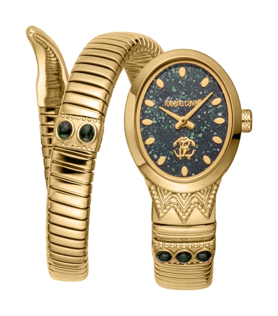 Roberto Cavalli Slang Dames RVS Gouden Slanghorloge - Image 1