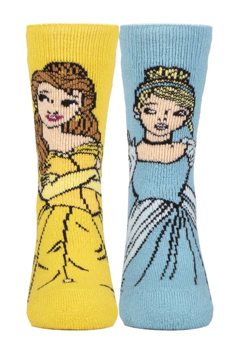 Heat Holders Lite - Nieuwigheid Disney Prinses Sokken - Belle & Assepoester - Image 1