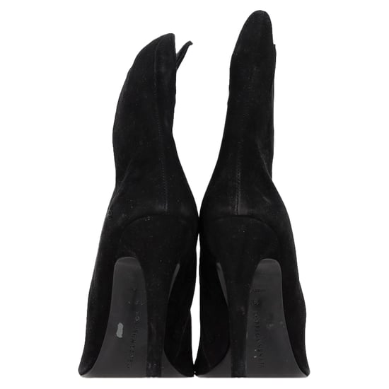 Bottega Veneta Flame Heeled Ankle Boots in Black Suede - Image 5