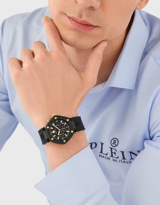 Philipp Plein The Hexagon Chrono Heren Zwarte Horloge PWZBA0223 - Image 3
