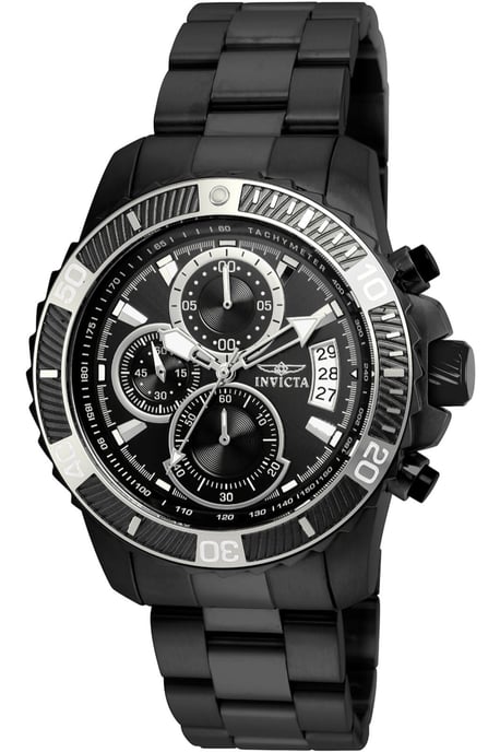 Invicta Pro Diver - SCUBA 22417 Heren Horloge - Quartz Uurwerk - Roestvrij Staal met zwarte Wijzerplaat - 45mm - Image 1