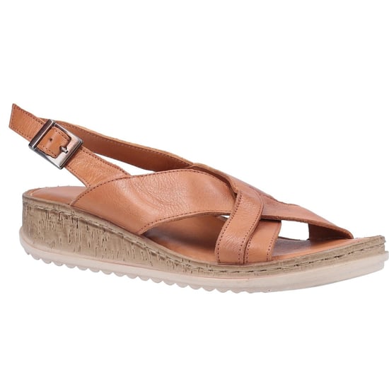 Hush Puppies Womens/Ladies Elena Leather Wedge Sandal (Tan)