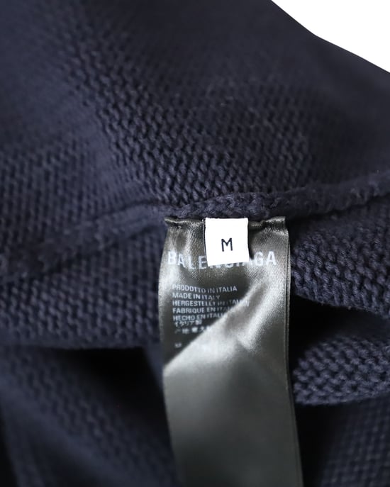 Balenciaga Oversized Borduur College Logo Crewneck in Marineblauwe Katoen - Image 5